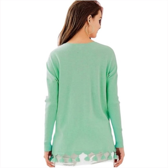 Lilly Pulitzer Martine Sweater in Heathered Aqua Sky Sz L - Picture 2 of 11